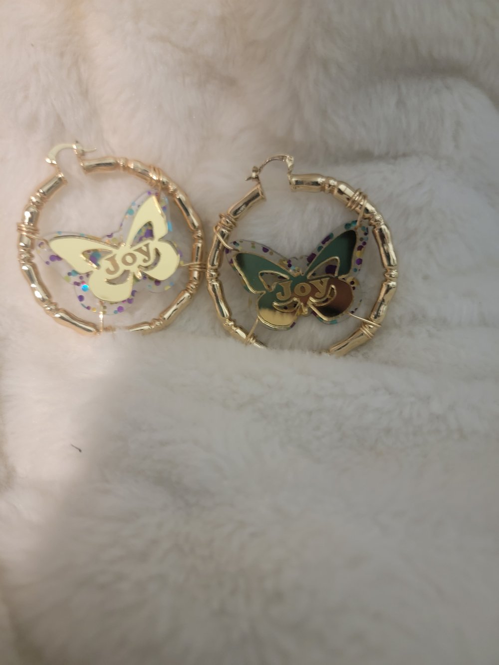 Image of Butterfly Hoop Earrings