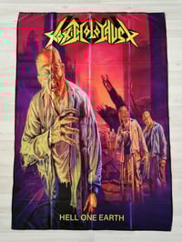 Image 1 of TOXIC HOLOCAUST - Hell on earth Flag (cloth poster Banner tapestry) Thrash metal