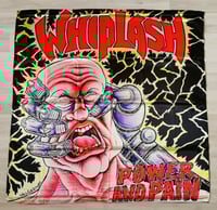 Image 1 of WHIPLASH - Power and pain Flag 3' x 3' (cloth poster Banner tapestry) Old school Thrash metal