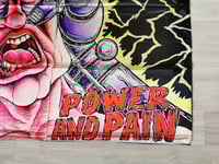 Image 3 of WHIPLASH - Power and pain Flag 3' x 3' (cloth poster Banner tapestry) Old school Thrash metal