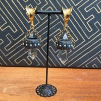 Image 3 of  Smoky topaz double prism ear weights 