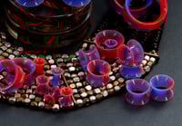 Image 2 of Silicone Tunnels - Marbled - Red, Purple - Double Flared - Flesh Tunnels - Stretched Ears