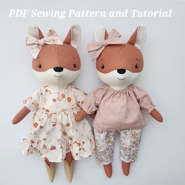 Image of Fox Doll Sewing Pattern and Tutorial