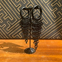 Image 4 of Handmade black steel chainmail ear weights 