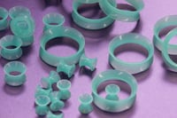 Image 1 of Mint Green Silicone Tunnels - Double Flare - Flesh Tunnels - Ear Gauges for Stretched Ears 