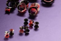 Image 2 of Silicone Tunnels - Marbled - Black, Red, White - Double Flared - Flesh Tunnels - Stretched Ears