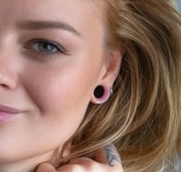 Image 3 of Bruised Violet Silicone Tunnels, Plugs - Double Flare - Flesh Tunnels - Translucent Violet