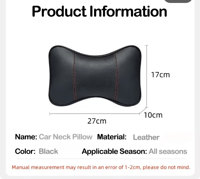 Image 4 of 4pcs BMW M PU leather headrest pillows and seat belt pads