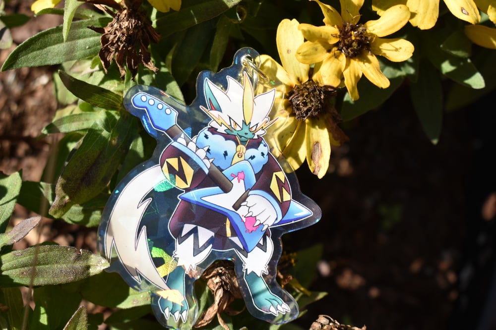 Band-Style Zeraora Holographic Acrylic Keychain