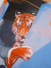 A head filled with tigers... A2 Screenprint