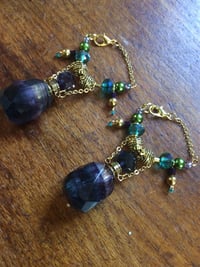 Image 5 of Fluorite perfume bottle tunnel earrings 