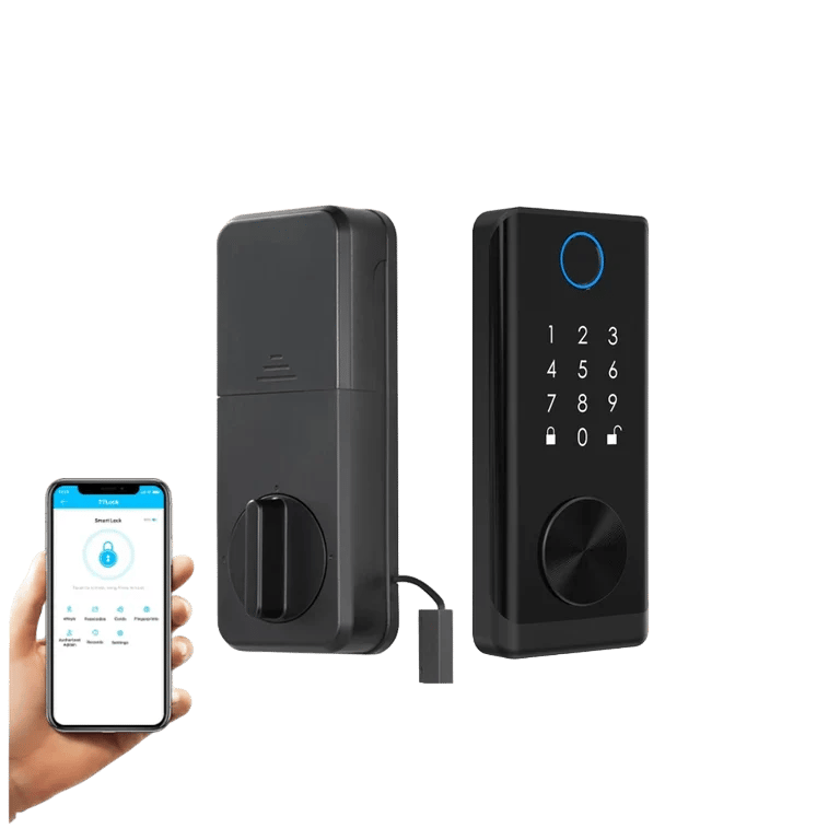 Smart Fingerprint Door Lock | Keypad, OLED, Auto Lock, DIY Install, Black, 300 Users