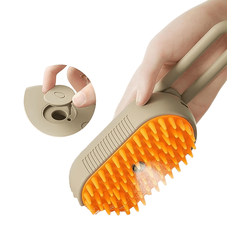 MSL 3-in-1 Steamy Dog Brush with Electric Spray – Cat & Dog Grooming Massager and Steamer Brush