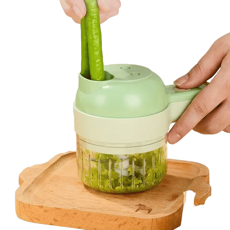 4 in 1 Handheld Electric Vegetable Slicer USB Rechargeable Portable Food Processor Garlic Chili Onio