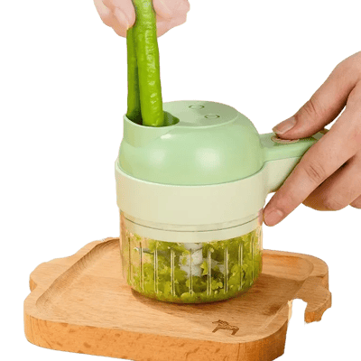 4 in 1 Handheld Electric Vegetable Slicer USB Rechargeable Portable Food Processor Garlic Chili Onio