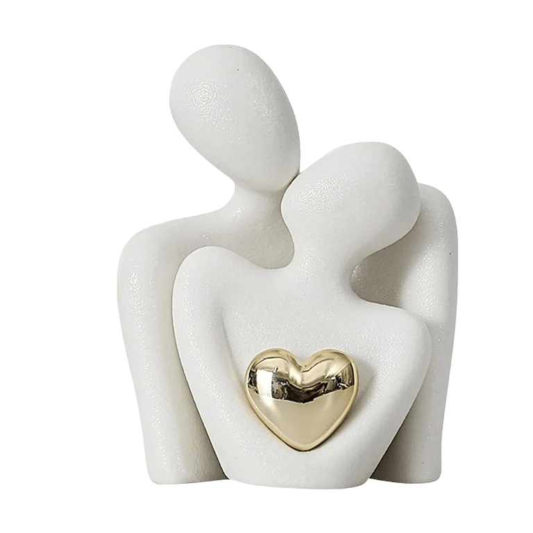 Couple Hugging Figurine Ceramic Couple Statue Abstract Modern Sculpture Love Figurines Art Craft