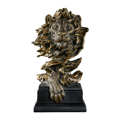 Lion Head Desktop Ornament Art Crafts Vintage Statue Sculptures Home Decor Accents Easy To Clean