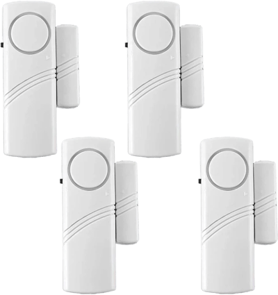 4 Pack Security Window/Door Alarm, Door Open Chime, Magnetic Burglar Alert Sensor, Loud Door Alarms 