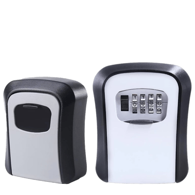 Wall Mount Key Lock Box 4 Digit Password Code Security Lock No Key for Home Office Key Safe box