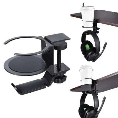 GameSync Deluxe Headphone Hanger Stand & Drink Cup Holder