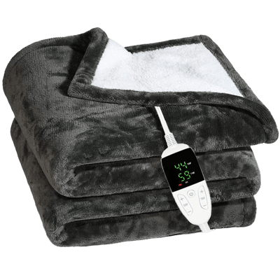 MSL Electric Heated Blanket with Flannel & Sherpa – Ultra Soft, Fast Heating, Winter Comfort