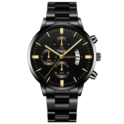 PrestigeCraft™ Luxury Stainless Steel Quartz Men's Wrist Watch