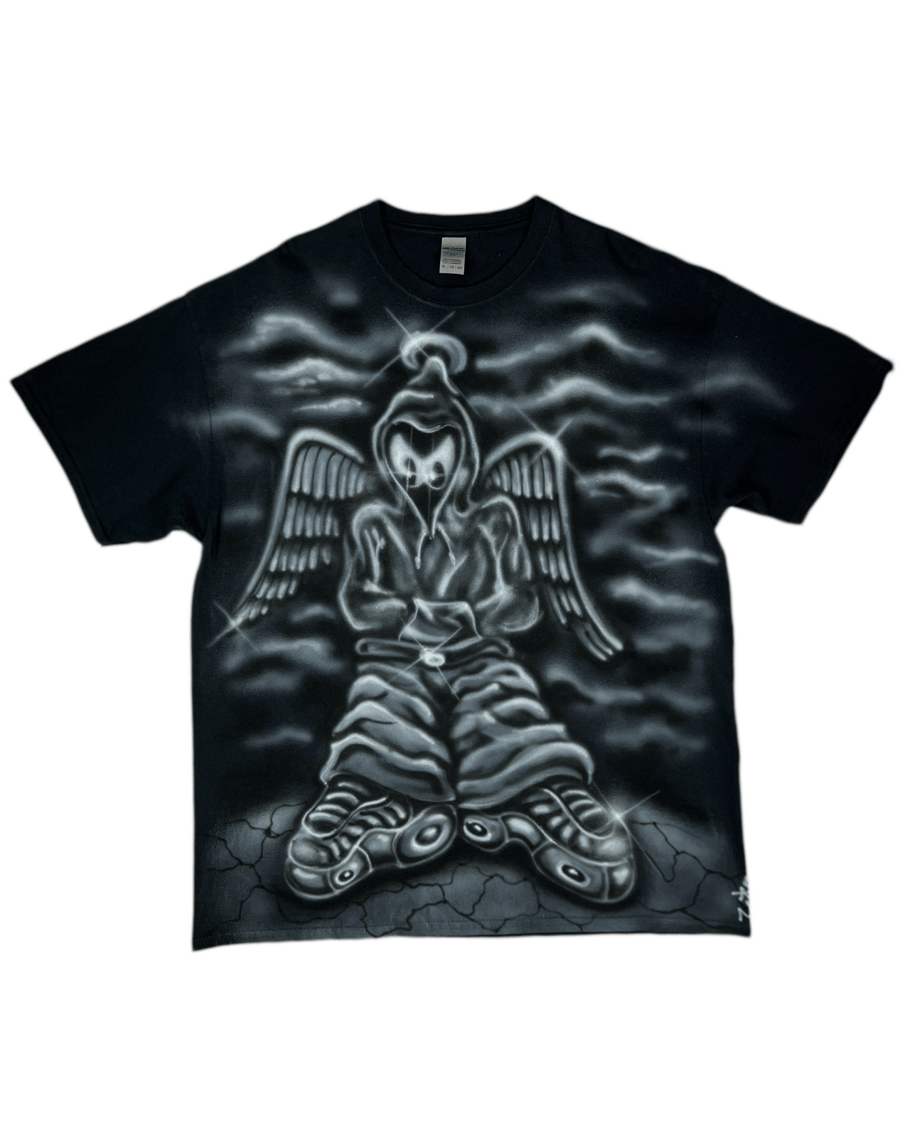 ミュージシャン The BONEZ Vintage #6 Skull Angel Tee thebonez Vintage #6 Skull Angel Tee