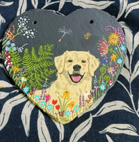 Image 2 of Meadow Pup ~ hand painted slate