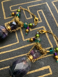 Image 2 of Fluorite perfume bottle tunnel earrings 