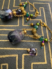 Image 3 of Fluorite perfume bottle tunnel earrings 