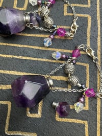 Image 3 of Amethyst perfume bottle tunnel earrings