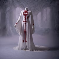 Image 2 of White Red gothic wedding dress, Dracula Bride, alternative gown ball