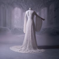 Image 4 of White Red gothic wedding dress, Dracula Bride, alternative gown ball