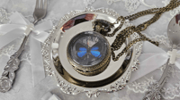 Image 1 of Morpho Pocket Watch with Butterfly Specimen