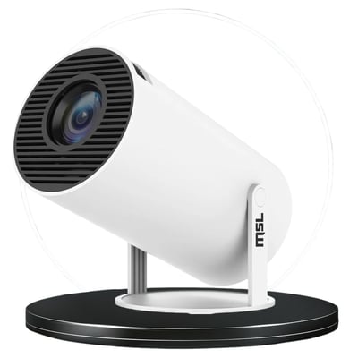 MSL Mini Projector 4K 1080P Support, Portable Projector WiFi6 BT 5.0 Android 11