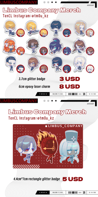 Limbus Company 12 Sinners & Three Managers Keychain & Badge (In Stock/Some Preorder)