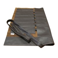 Image 4 of LTD EDITION MOOJICRAFT  7 SLOT BROWN REAL LEATHER KNIFE ROLL