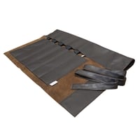Image 1 of  LTD EDITION MOOJICRAFT 6 SLOT BROWN REAL LEATHER KNIFE ROLL