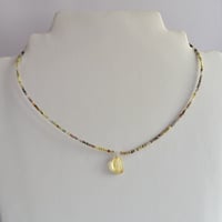 Image 1 of Tiny Gemstone Necklace with Citrine Pendant