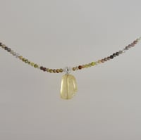 Image 3 of Tiny Gemstone Necklace with Citrine Pendant