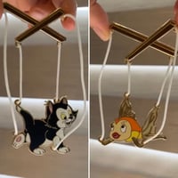 Image 1 of Figgy and Cleo puppet string fantasy pin 