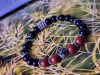Image 3 of Red Jasper  /Black onyx Bracelet/Stretch Bracelet/Gemstone Bracelet