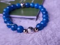 Image 3 of Blue Apatite Bracelet/Women Bracelet/Stretch Gemstone Bracelet