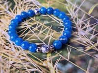 Image 1 of Blue Apatite Bracelet/Women Bracelet/Stretch Gemstone Bracelet