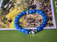 Image 2 of Blue Apatite Bracelet/Women Bracelet/Stretch Gemstone Bracelet