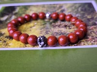 Image 1 of Red Jasper Gemstone Bracelet/ Men Bracelet/Stretch Gemstone Bracelet