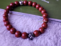 Image 5 of Red Jasper Gemstone Bracelet/ Men Bracelet/Stretch Gemstone Bracelet