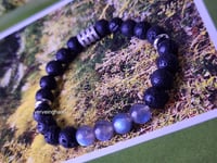 Image 3 of Labradorite/lava Bead Gemstone Bracelet/Men Bracelet/Stretch Bracelet