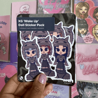 Image 3 of xg 'woke up' fashion doll sticker pack.