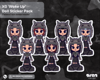 Image 1 of xg 'woke up' fashion doll sticker pack.